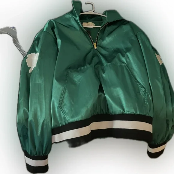 NWT Green Satin/Silk Quarter-Zip Pullover by fear of god xl mens collection 2 !! - Picture 16 of 17